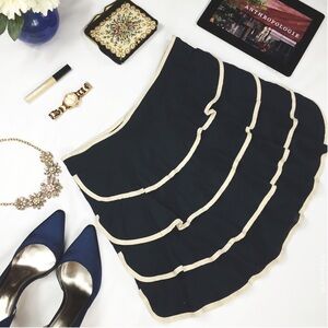 Blue & White Y2K Anthro Tiered Ruffle Skirt